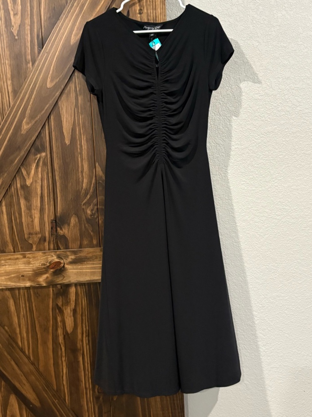 NWT Montgomery Port Black Ruched Front Women's Dress~M